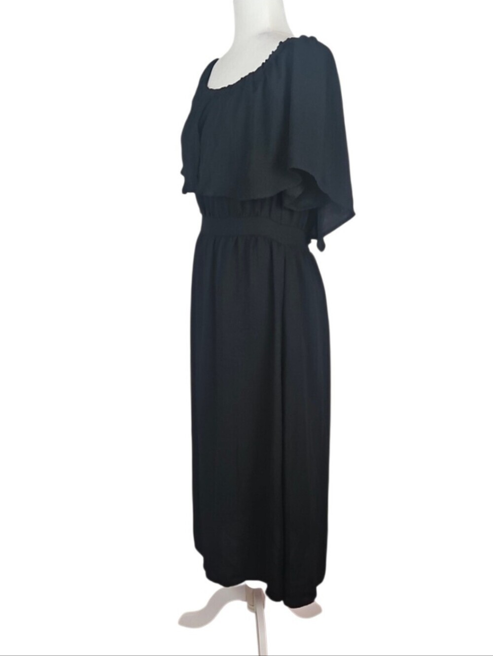 dRA Los Angeles Off-the-Shoulder Ruffle Dress Black Romantic Whimsigoth Goth M - Picture 3 of 8